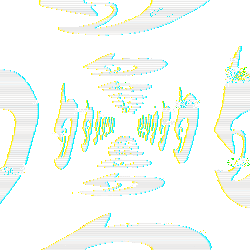 Corridor of 3d logos moving 