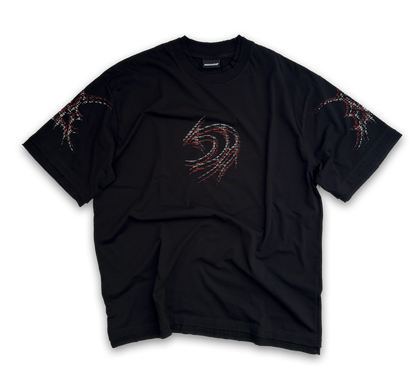 UUNDO Acid tee front black t-shirt with a cyber-sigilism design 