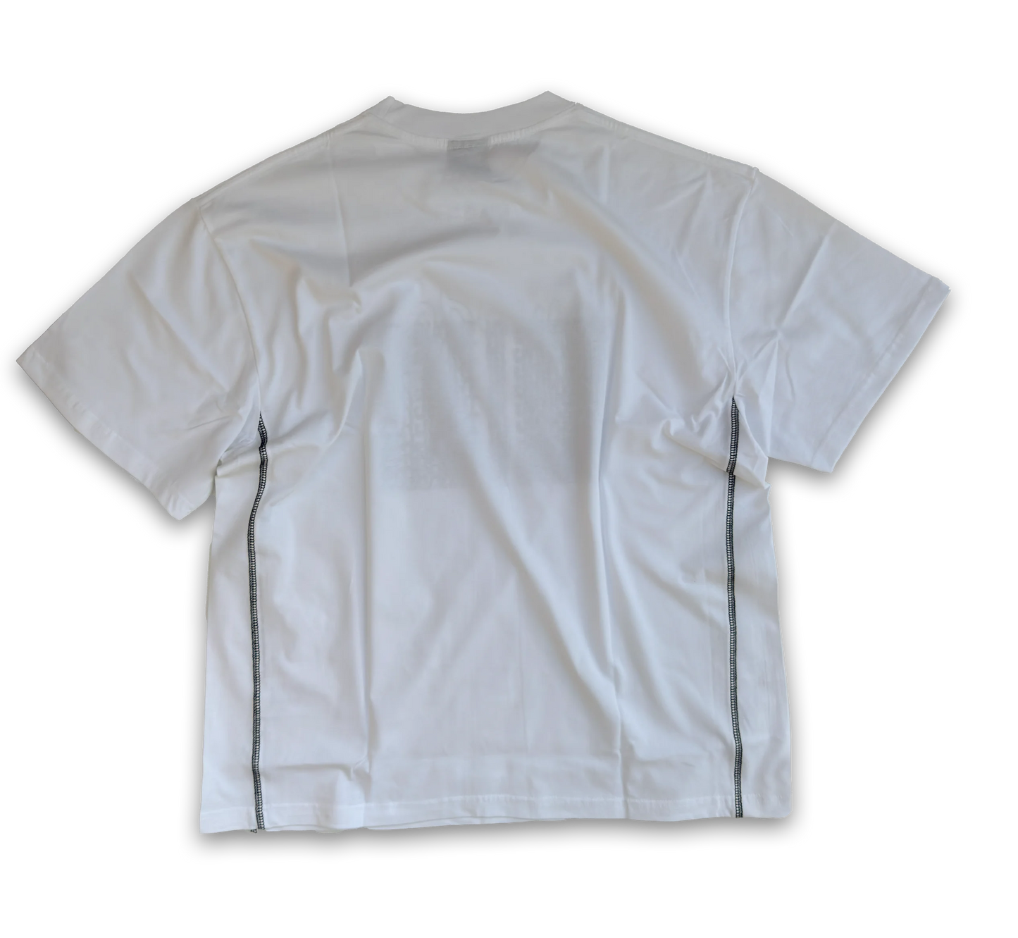 UUNDO Drowning tee back white t-shirt with black side seams