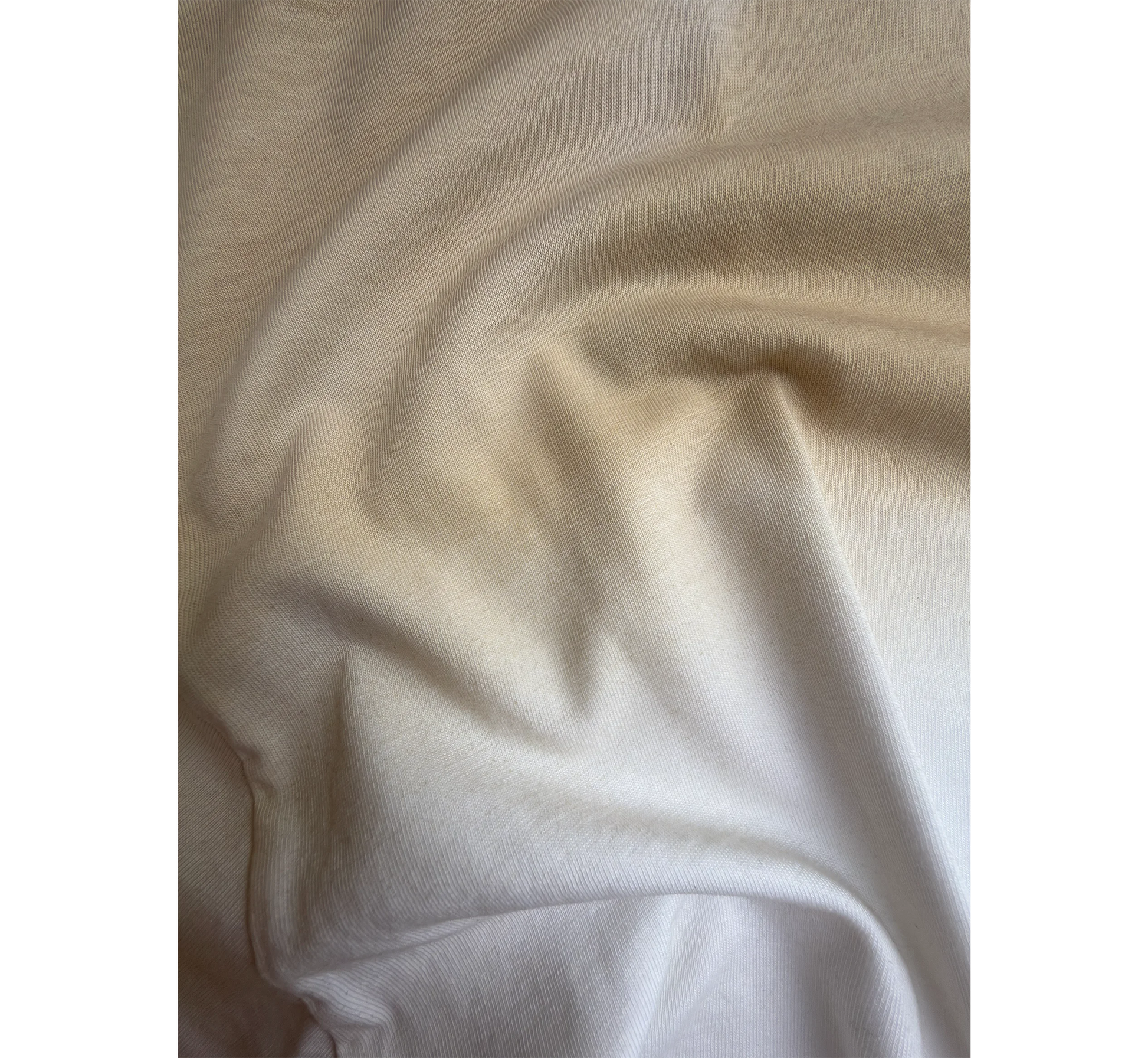 White and beige fabric close-up