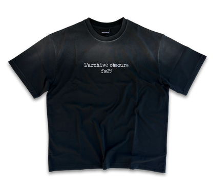 UUNDO Obscura tee front dark gray t-shirt with white text