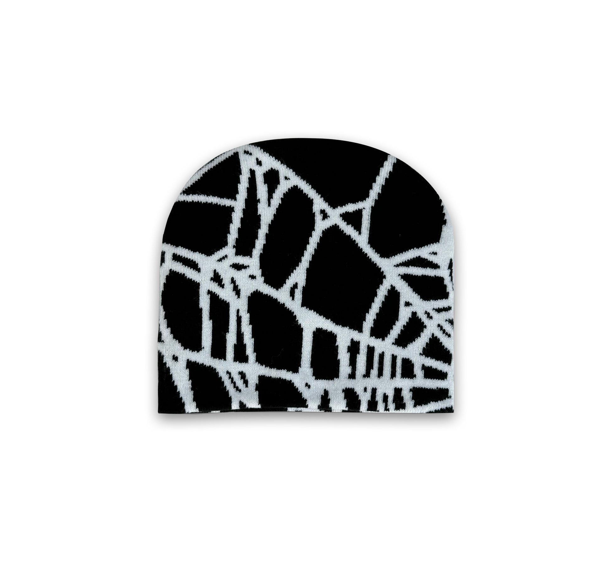 UUNDO Spider beanie back of a black beanie with graphic design